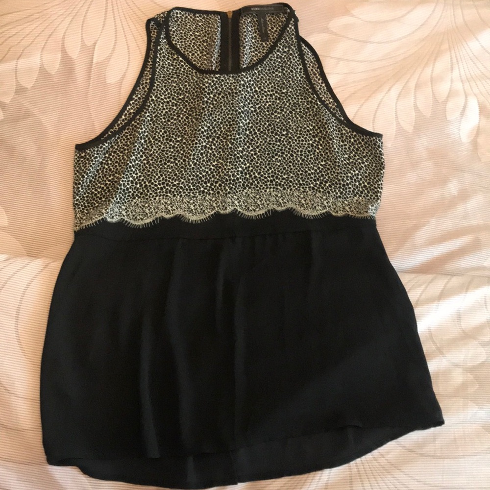 Black and white dress tank